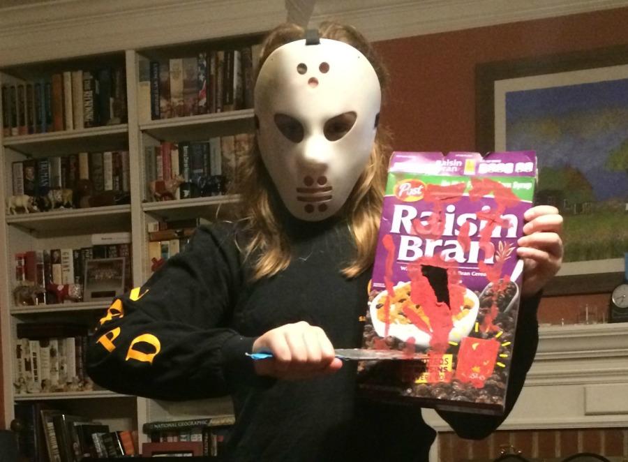 Eighth-grader+Jensen+Lewis+shows+her+punny+side+with+a+cereal+killer+costume.+%28Source%3A+Jensen+Lewis%29