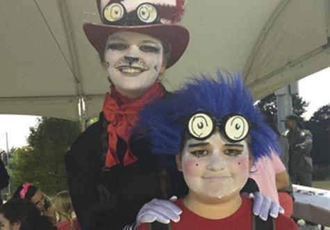 Allie Harbert, the Cat, and Jack Vento, Thing 1, promote the upcoming musical, Seussical, by dressing in their costumes for the show. Additionally, Murry Goldberg and Emma Pounders represented the musical at the football game.  
