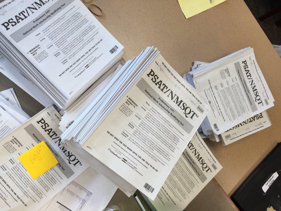 Ninth to eleventh grade students took the PSAT test Wednesday morning. The test consists of five sections: two mathematics, two critical reading, and one writing skills.