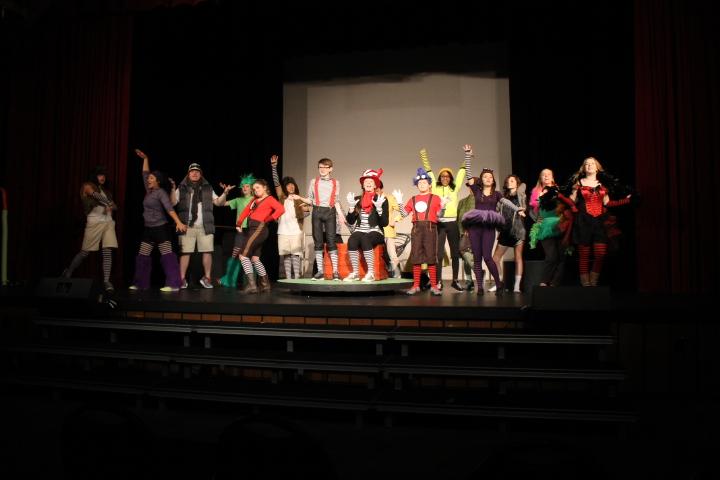 Entire cast performs Oh The Thinks You Can Think. The characters come from a variety of works by author Dr. Seuss.