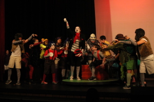 The cast performs during dress rehearsal. The students have been preparing to put on "Seussical the Musical" since September.