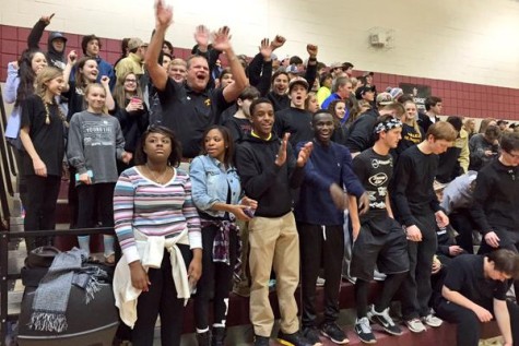 Fans wear black to support their Gryphons. Admission was charged for all attending.