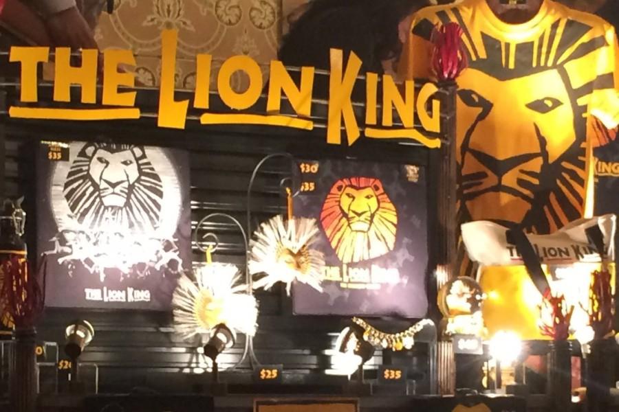 For every show, the Orpheum sets up a merchandise table for the visiting production and has done so for The Lion King. T-shirts, blankets, and other various things Lion King are sold before and after the show as well as during intermission. 