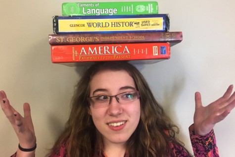 Sophomore Katie Boyle struggles to find the balance between her required and elective courses. Because of the mixture of courses, students were frustrated when signing up for their classes. (Staged photo)