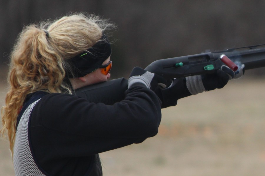Junior+Karina+Jensen+shoots+her+target.+She+placed+second+female+in+the+Shelby+County+shooting+tournament+in+January+of+this+year.