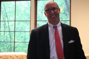 Mr. J. Ross Peters visits the Agape Chapel in April. Mr. Peters will be assuming the role of Head of School in July.