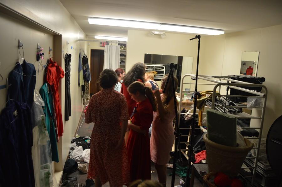 The cast and crew of Bye Bye Birdie prepare backstage for the dress rehearsal. Bye Bye Birdie premieres on Friday, Nov. 6 and runs to Sunday, Nov. 8.
