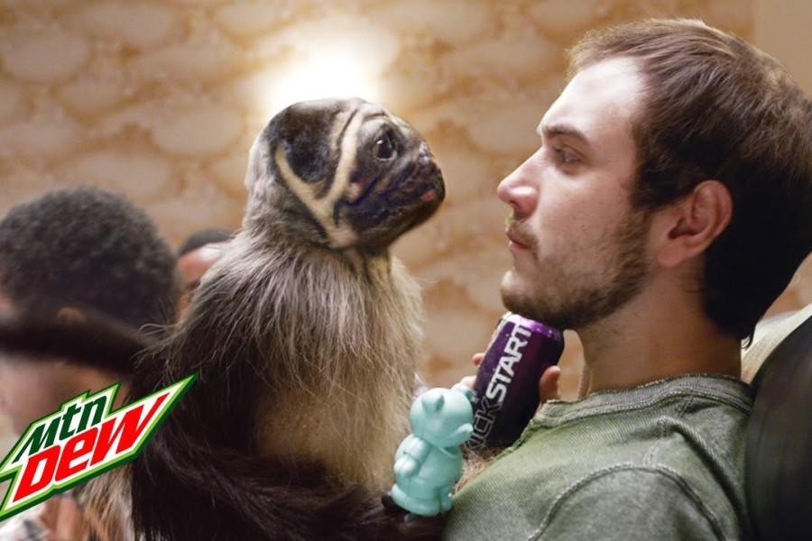 Puppymonkeybaby convinces an actor to try Mountain Dews new drink. Mountain Dew was just one of many companies who paid to secure Super Bowl commercial slots this past Sunday.
