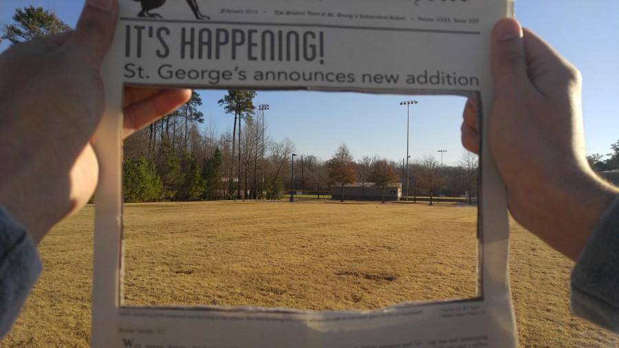 Last year’s Gryphon Gazette article frames the future site of the new fine arts building. Although the school does not have a set date for the building’s completion, phase one of the construction has been completed.