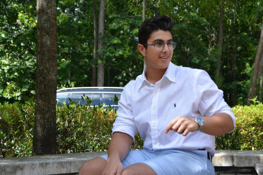 Abdul smiles in the midst of a conversation outside the St. George’s lunch room. Abdul recently traveled from Lebanon to study with the class of 2018 for six weeks