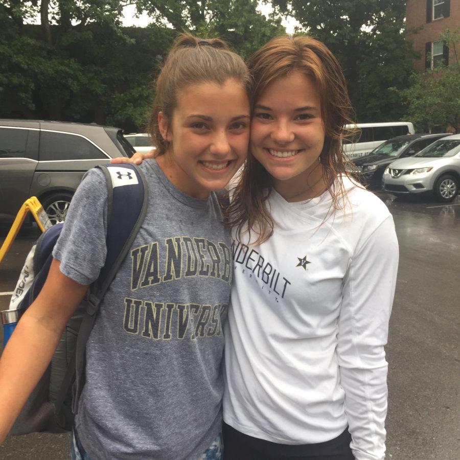Murphy (left) poses with her cousin Griffin Gearhardt. Both girls committed to Vanderbilt to play lacrosse.