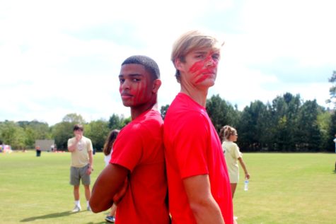 Student Government President Alton Stovall and Student Government Vice President Bayard Anderson pose fiercely for a photo. Field Day took place on Friday, Sept. 30, before the homecoming game.