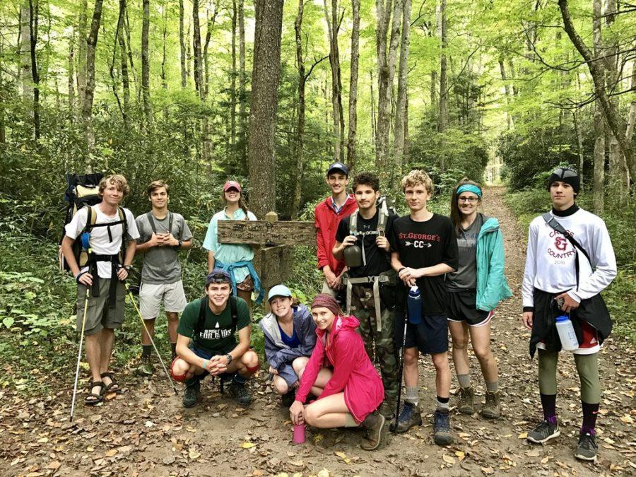 Students from the SGGO camping trip pose for a photo. While some students stayed in town during the break, others went out of town.