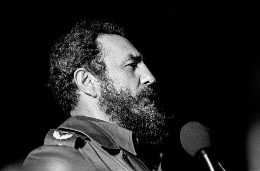 Fidel Castro gives a speak. Castro died on Sept. 25.