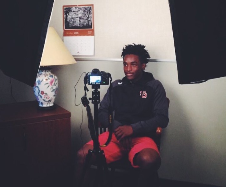 Senior JR Upton sits down for an interview for seniors Iona Yates and Noah Pope's SIS project, "Beneath the Cover." Many seniors have worked on their SIS projects that are due before graduation.