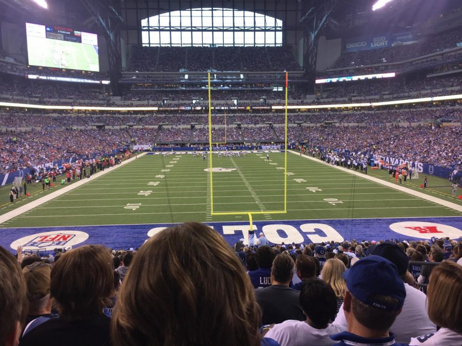 The Indianapolis Colts host the San Francisco 49ers at Lucas Oil Stadium on Oct. 8, 2017.