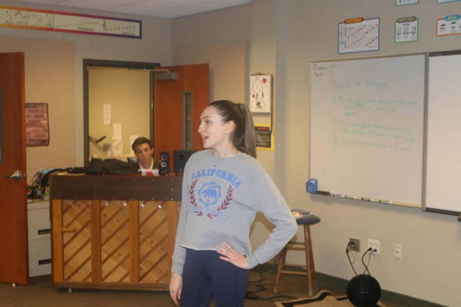 Angelina David sings "Robot Man" on February 2nd. The auditions for the spring musical, Return to the Forbidden Planet required students to sing 1950s rock and roll.  