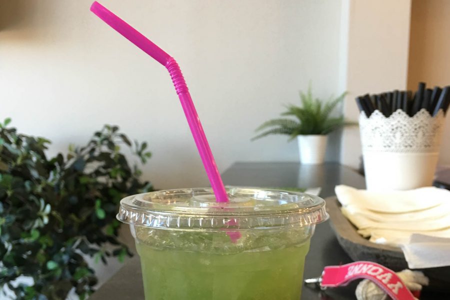 This is a green matcha tea served at Nutrition Hub. Nutrition Hub is located at 9087 Poplar Avenue, Germantown, TN.