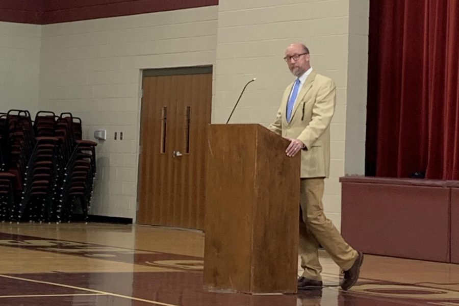 Mr. Peters speaks at the chapel follow-up on Tuesday, Sept. 17. Many students had an issue with Rev. Mombergs sermon and its problematic language. 