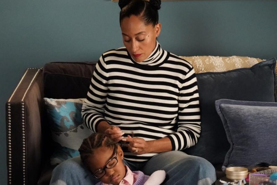The photo from the episode of Black-ish  is a flashback to a point in time when Rainbow styled Dianes hair. 
