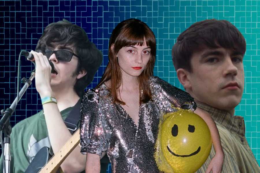 Left to right, Will Toledo of Car Seat Headrest, Faye Webster and Declan McKenna. All three artists released new singles this week. Photo Illustration by Owen Hewitt.