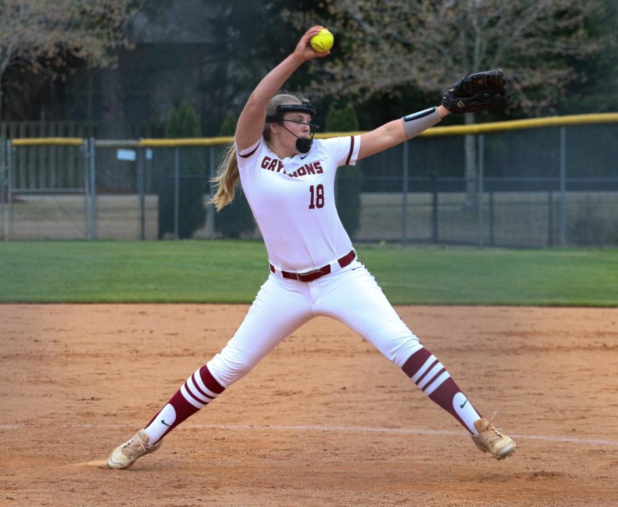 Laurel Rogers ‘26 pitches against Fayette Academy.