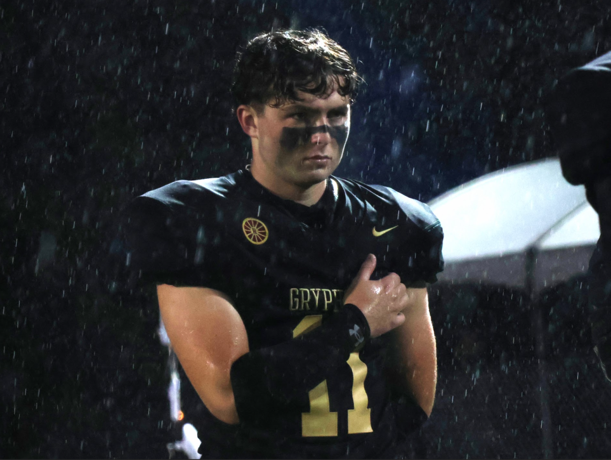 Junior Jack Wolaver dons the #11 jersey in honor of Wes Smith '20 at the homecoming football game on Sept. 27, 2024.