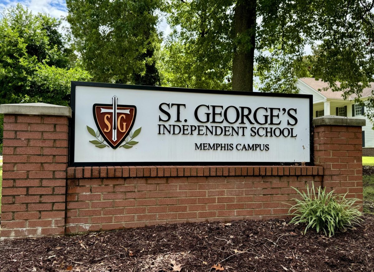 The St. George's Memphis Campus sign on Kimball Avenue. 